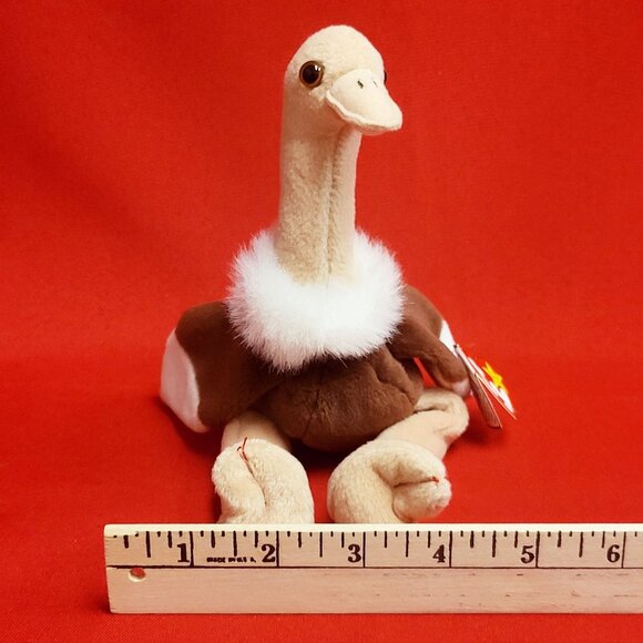 Ty Beanie Babies Stretch The Ostrich 1997 Animal Plush Stuff Toy - Picture 8 of 11